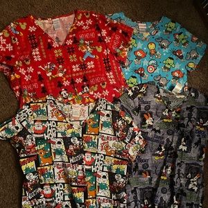 4 character scrub tops